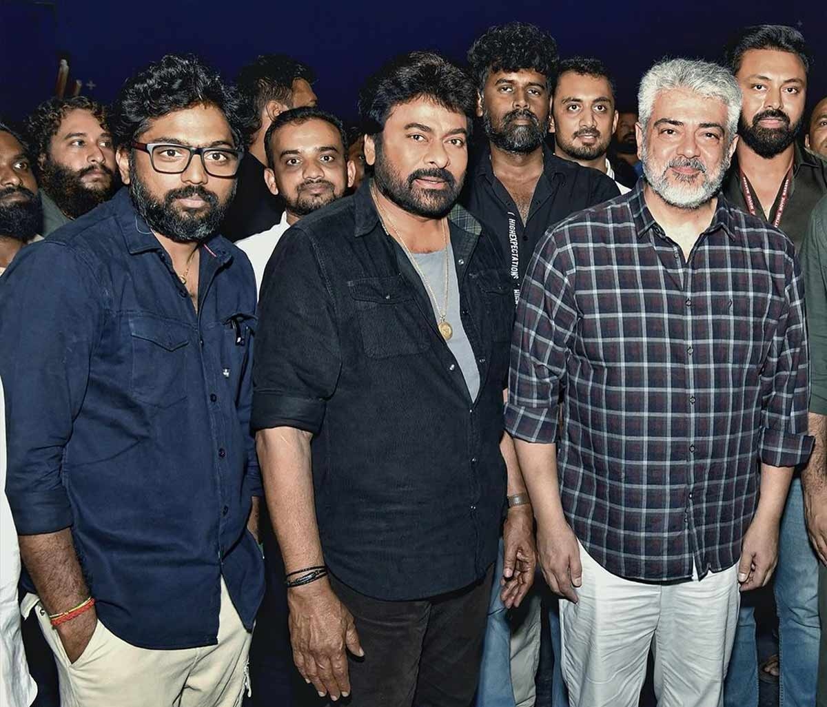 Megastar Chiranjeevi turns nostalgic as Ajith in Vishwambhara sets