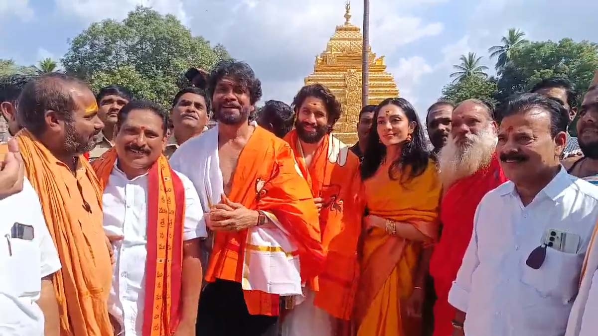 Newly wed couple Chaitanya & Sobhita Visits Srisailam Mallanna Devasthanam