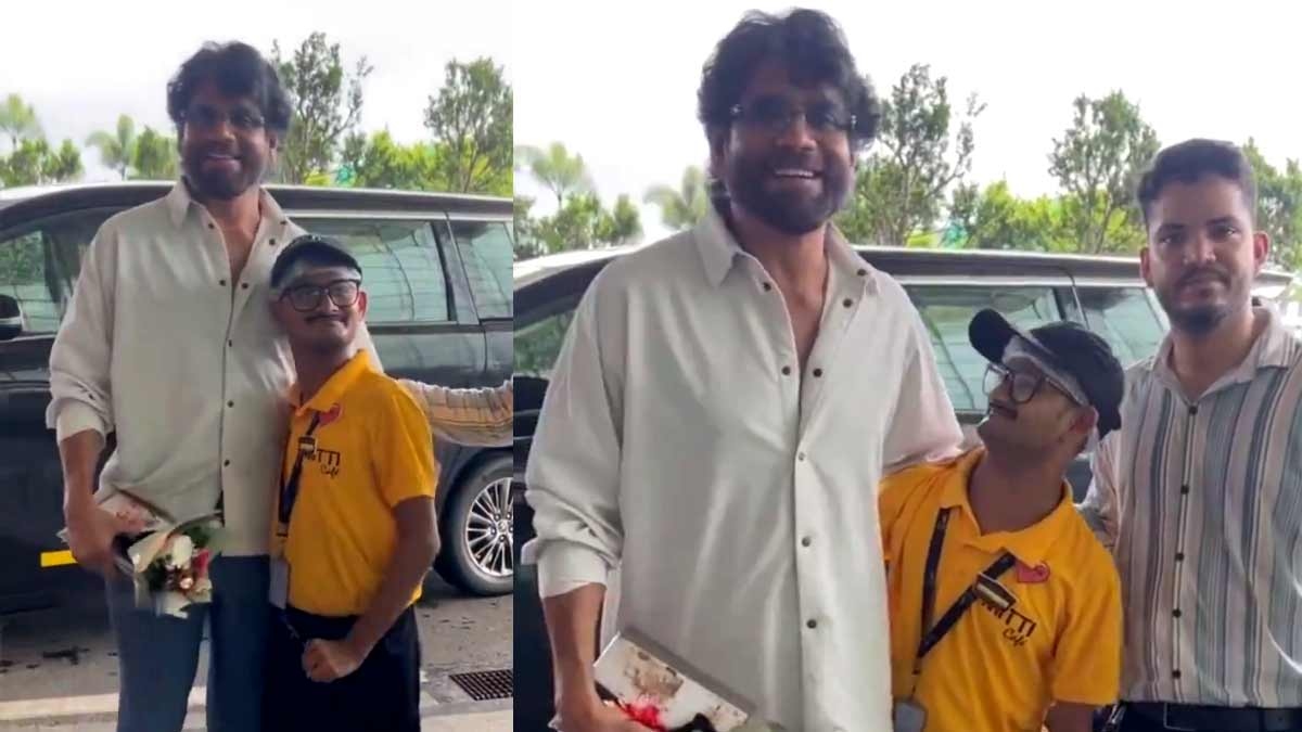 Nagarjuna delights differently abled fan pushed by his bodyguard