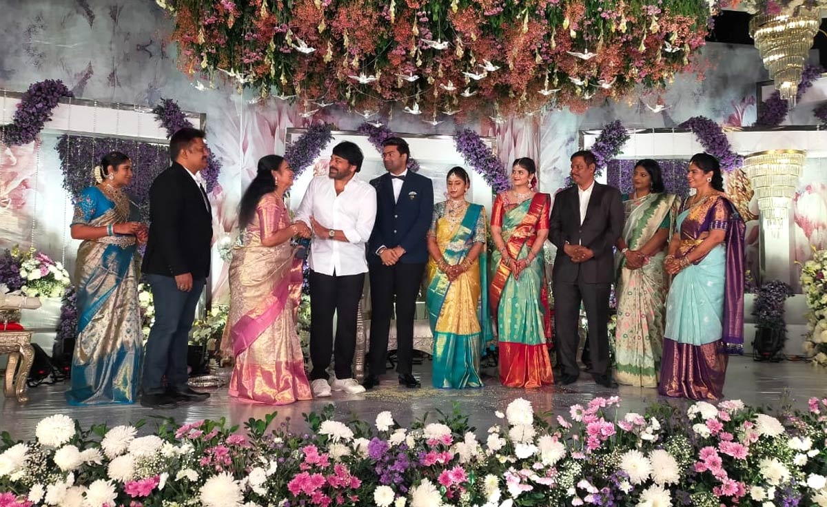 Celebrities attend yesteryear actress Prabhas sons wedding