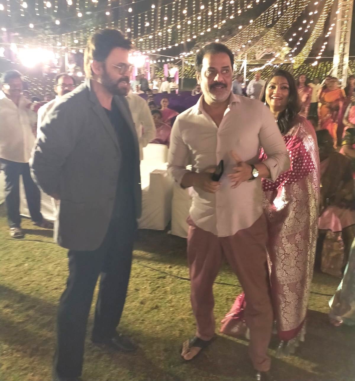 Celebrities attend yesteryear actress Prabhas sons wedding