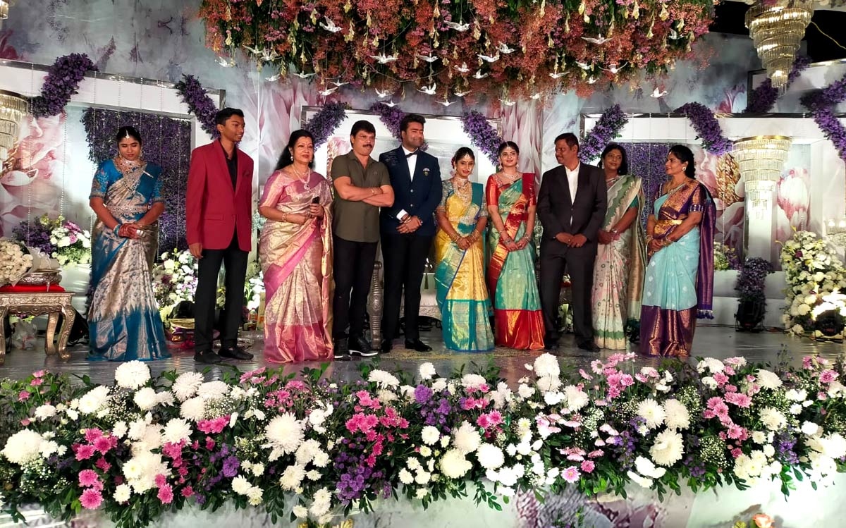 Celebrities attend yesteryear actress Prabhas sons wedding