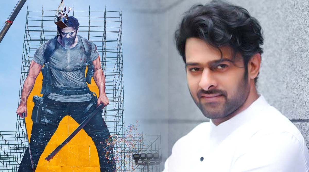 Pan India Star Prabhas huge cutout becomes centre of attraction