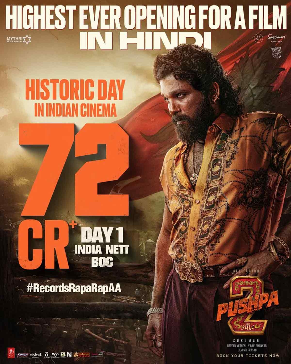 pushpa 2 day 1 collection in india