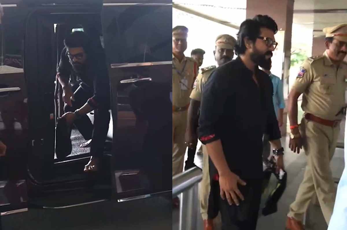 Ram Charan Heads To Lucknow Donning Ayyappa Mala In Bare Foot