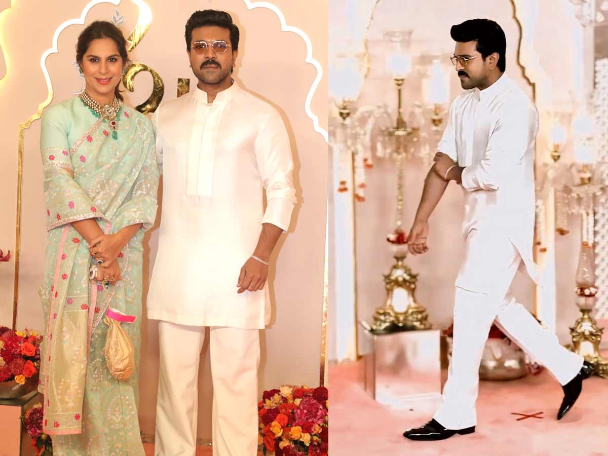 Global Star Ram Charan, Upasana turn traditional for Anant Ambani-Radhika Merchants Wedding