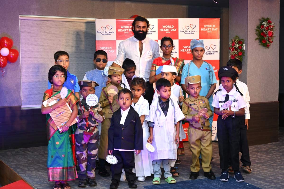 Sai Durga Tej Donates to Children, Participates in World Heart Day Event with Family