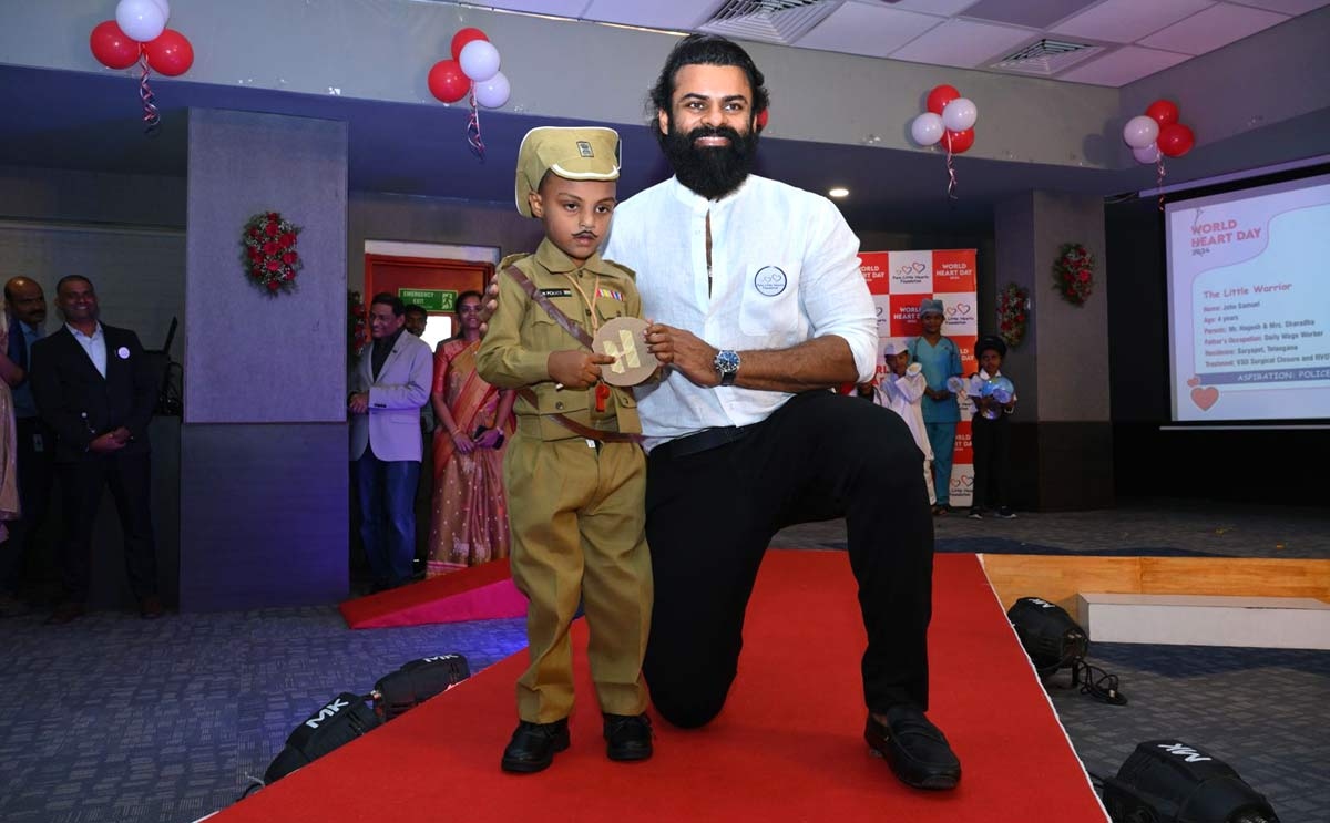 Sai Durga Tej Donates to Children, Participates in World Heart Day Event with Family