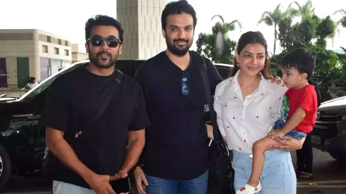 Suriya and Kajal Aggarwal Share a Sweet Reunion at Mumbai Airport