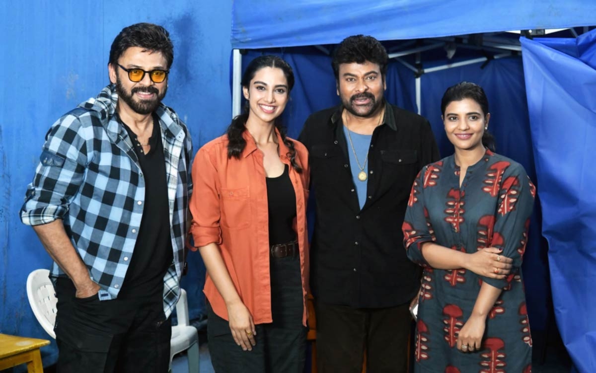 Venkatesh Brings the Laughter to Chiranjeevis Vishwambhara Sets