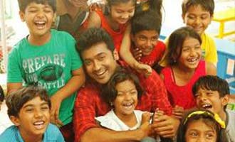 Suriya shoots with 60 kids