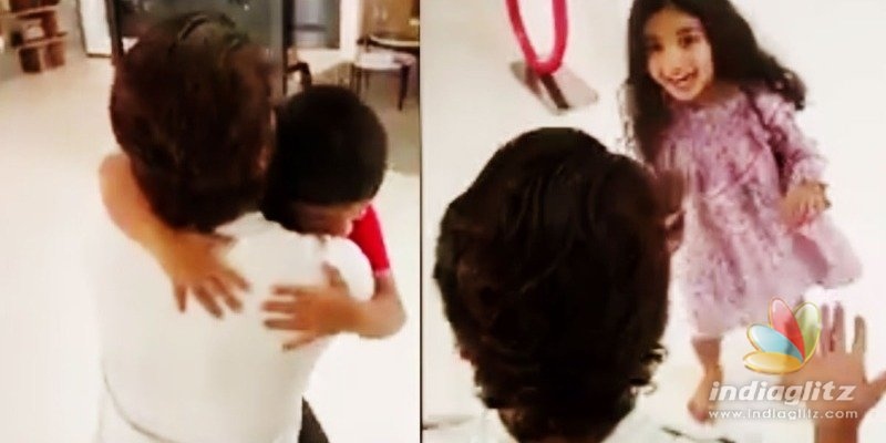 Video: Allu Arjun finally hugs his kids