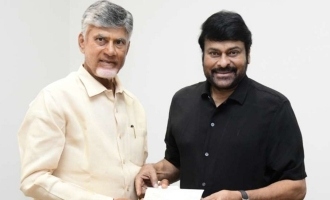 Chiranjeevi handover cheques for flood relief victims personally to AP CM Chandra Babu