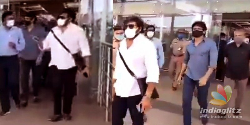 Chiranjeevi, Nag, Rajamouli reach Gannavaram airport in special flight