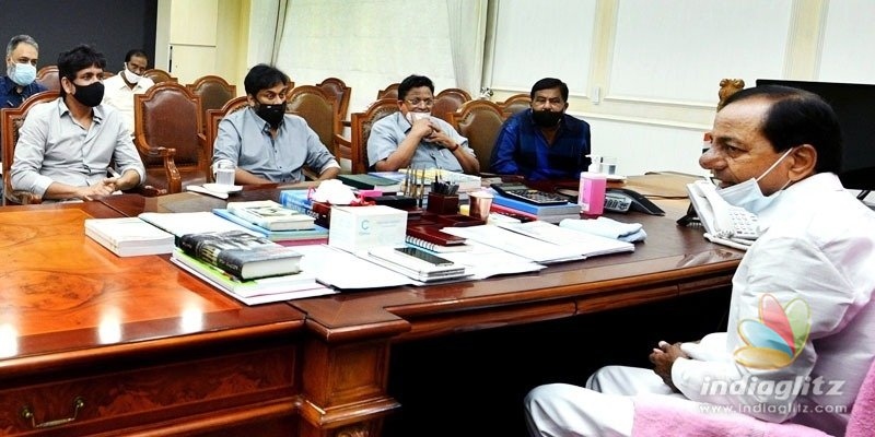 KCR assures support to industry in the presence of Chiranjeevi, Nagarjuna