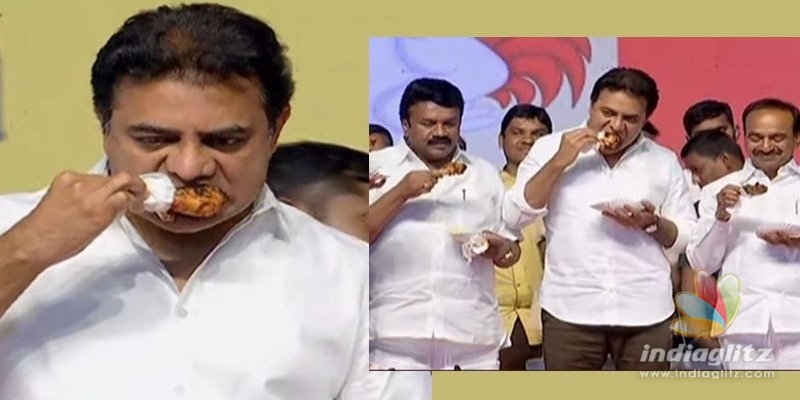 KTR, two other Ministers eat chicken to counter Corona myths