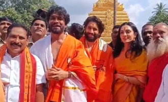 Newly wed couple Chaitanya & Sobhita Visits Srisailam Mallanna Devasthanam