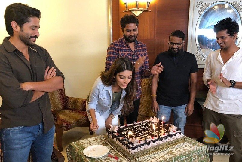 Nidhhis birthday party on Savyasachi sets