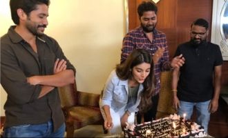 Nidhhi's birthday party on 'Savyasachi' sets