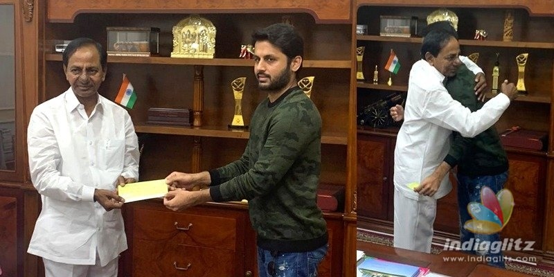 Nithiin calls on KCR to donate money