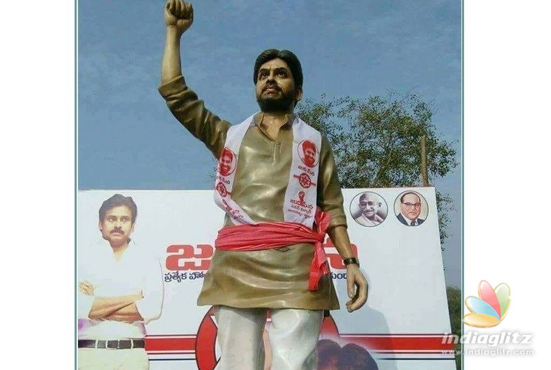 Fans build a new statue of Pawan Kalyan