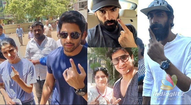 Celebs continue to trickle in to vote