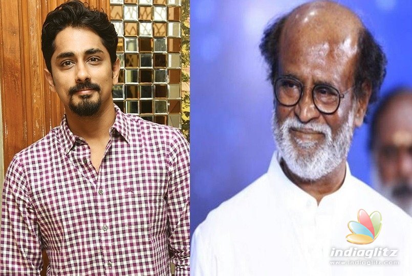 Has Siddharth just gone against Rajinikanth?